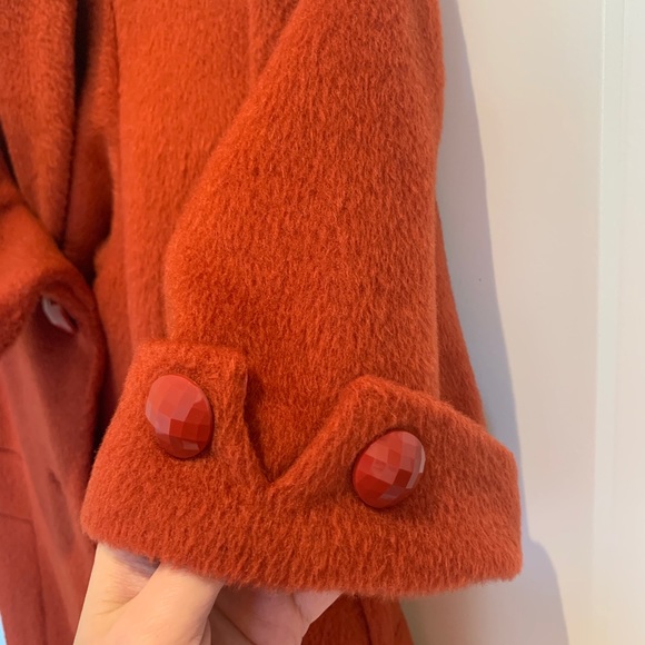 Orange colour wool coat - Picture 4 of 5